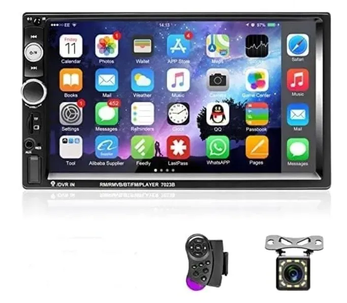 Radio samochodowe dotykowe z kamerą cofania 2 DIN MP5 USB LCD 7'' 7023B