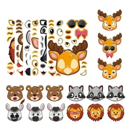 naklejki-kreatywne-safari-diy-6-szt-wodoodporne-zestaw-kreatywny-zwierzatka