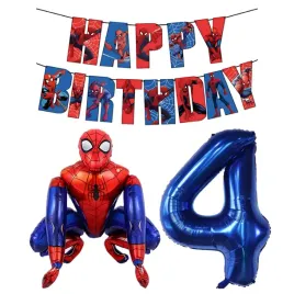balony-urodzinowe-spiderman-3d-baner-happy-birthday-cyfra-4-zestaw-balonow