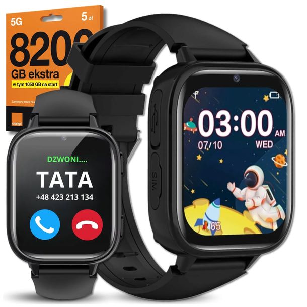 SMARTWATCH DLA DZIECI ZEGAREK DZWONIENIE PL MENU APARAT TELEFON + KARTA SIM