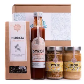 box-swiateczny-gotowy-schronisko-bukowina-pylek-pszczeli-miod-herbata-syrop