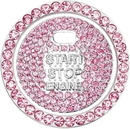 naklejka-start-stop-engine-silnik-rozowe-krysztalki-blyszczace-cyrkonie