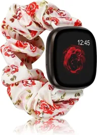 bransoleta-do-zegarka-scrunchie-krem-w-kwiaty-fitbit-versa-1-2-lite-tkanina