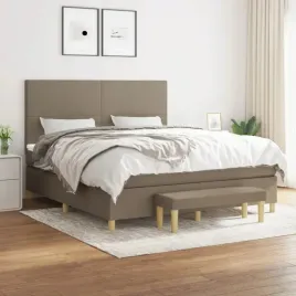 vidaxl-lozko-kontynentalne-z-materacem-taupe-tkanina-160x200-cm