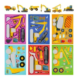 naklejki-kreatywne-koparka-dzwig-diy-zestaw-kreatywny-wodoodporne-budowa