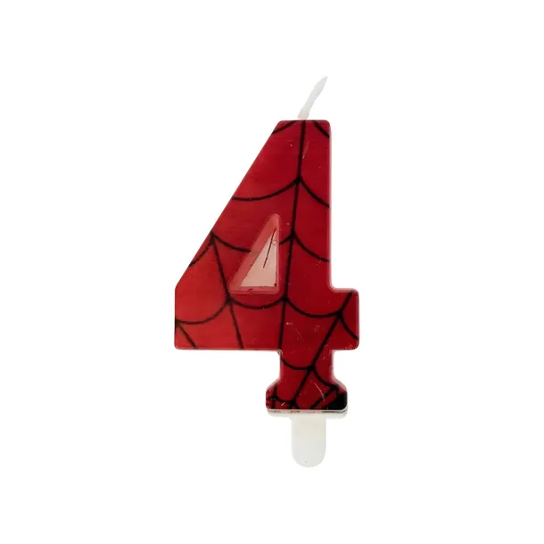 ŚWIECZKA NA TORT 4 CYFRA SPIDEY SPIDERMAN ŚWIECZKA URODZINOWA DLA CHŁOPCA
