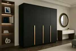 duza-szafa-4-drzwiowa-200x215cm-liza-czarna-zlote-uchwyty-polki-i-drazek