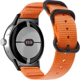pasek-do-zegarka-google-pixel-watch-pomaranczowy-nylonowy-casual-basic