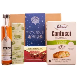 swiateczny-box-kosz-schronisko-bukowina-makaroniki-czekolada-syrop-cantucci