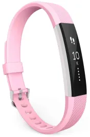 pasek-do-zegarka-fitbit-alta-hr-rozowy-silikon-srebrna-klamra-wodoodporny