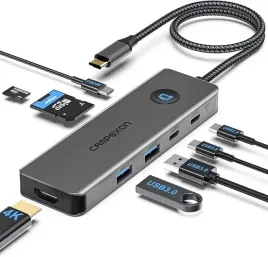 campexon-hub-usb-c-pd-3-0-hdmi-dp-usb-sd-100w-8w1-surface-macbook-dell-hp