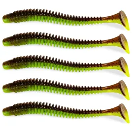 przynety-gumy-na-okonia-robinson-wasabi-5cm-green-brown-zestaw-przynet-5szt
