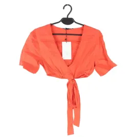 bluzka-damska-zara-czerwona-wiazana-top-xs