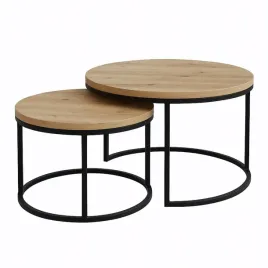 stolik-kawowy-dab-craft-zloty-loft-duo-zestaw-2w1-dab-czarne-nogi-80-60