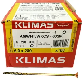 wkrety-do-drewna-uniwersalne-wkcs-60x280-stozek-tx30-zolte-100szt-wkretmet