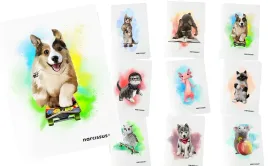 zeszyt-a5-60-k-kratka-pp-80g-joy-narcissus-kot-pies-zwierzeta