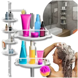 polka-pod-prysznic-teleskopowa-narozna-lazienkowa-biala-stojaca-4-poziomy