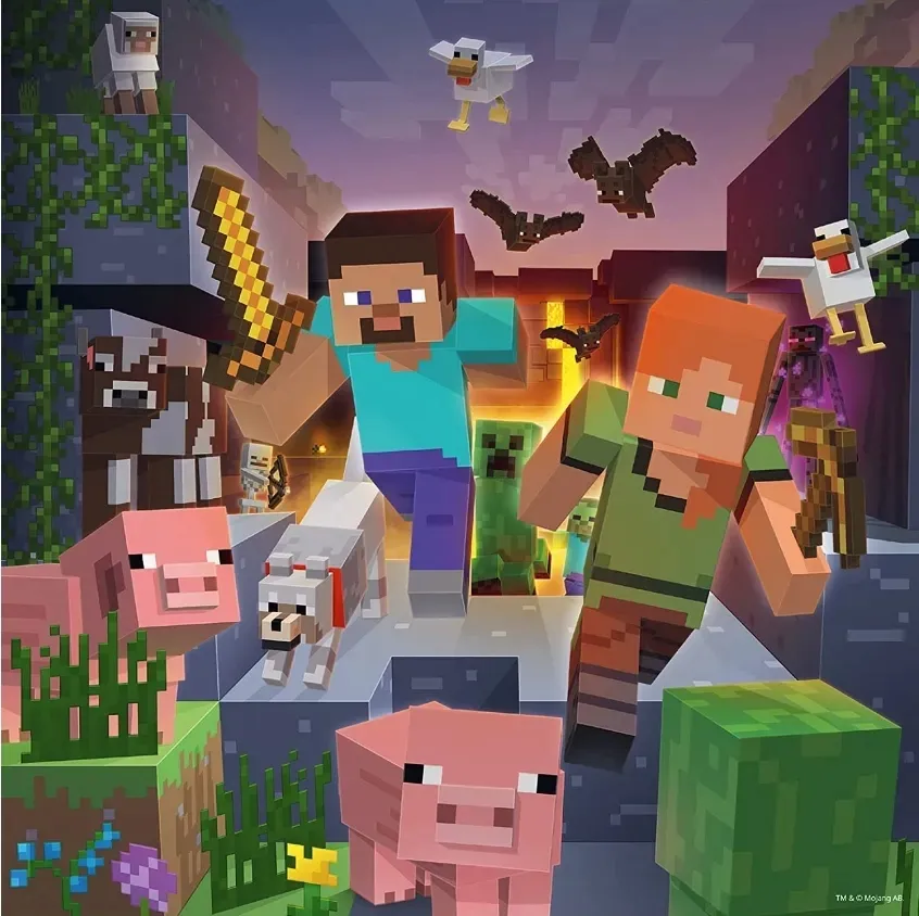 puzzle-dla-dzieci-3x49-minecraft-stan-nowy