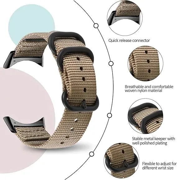 pasek-do-zegarka-google-pixel-watch-khaki-nylonowy-casual-basic