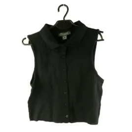 top-damski-primark-czarny-z-kolnierzykiem-krotki-s