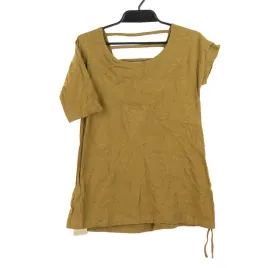 t-shirt-damski-lofbaz-brazowy-sciagacz-na-boku-s