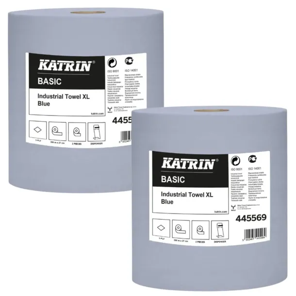 Czyściwo KATRIN super ręcznik smar olej BASIC XL niebieskie 2szt 720m
