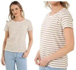 damska-koszulka-t-shirt-bawelniana-w-paski-klasyczna-bezowa-moraj-l