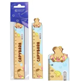 linijka-15cm-drewniana-kapibara-szkolna-dla-dzieci-cresco