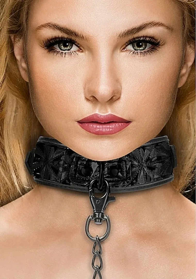 luxury-collar-with-leash-black