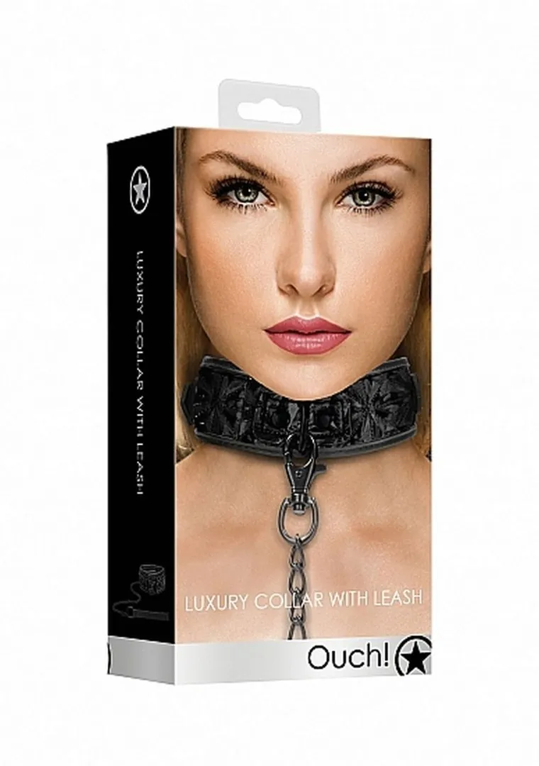 luxury-collar-with-leash-black