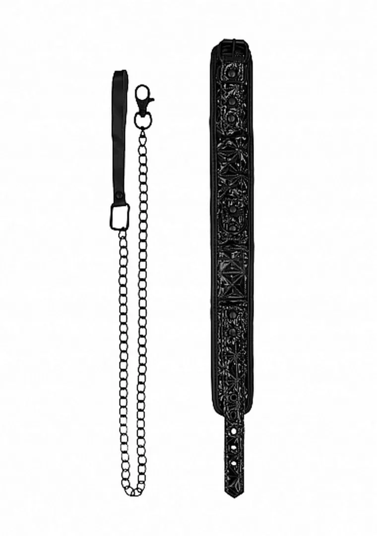 luxury-collar-with-leash-black