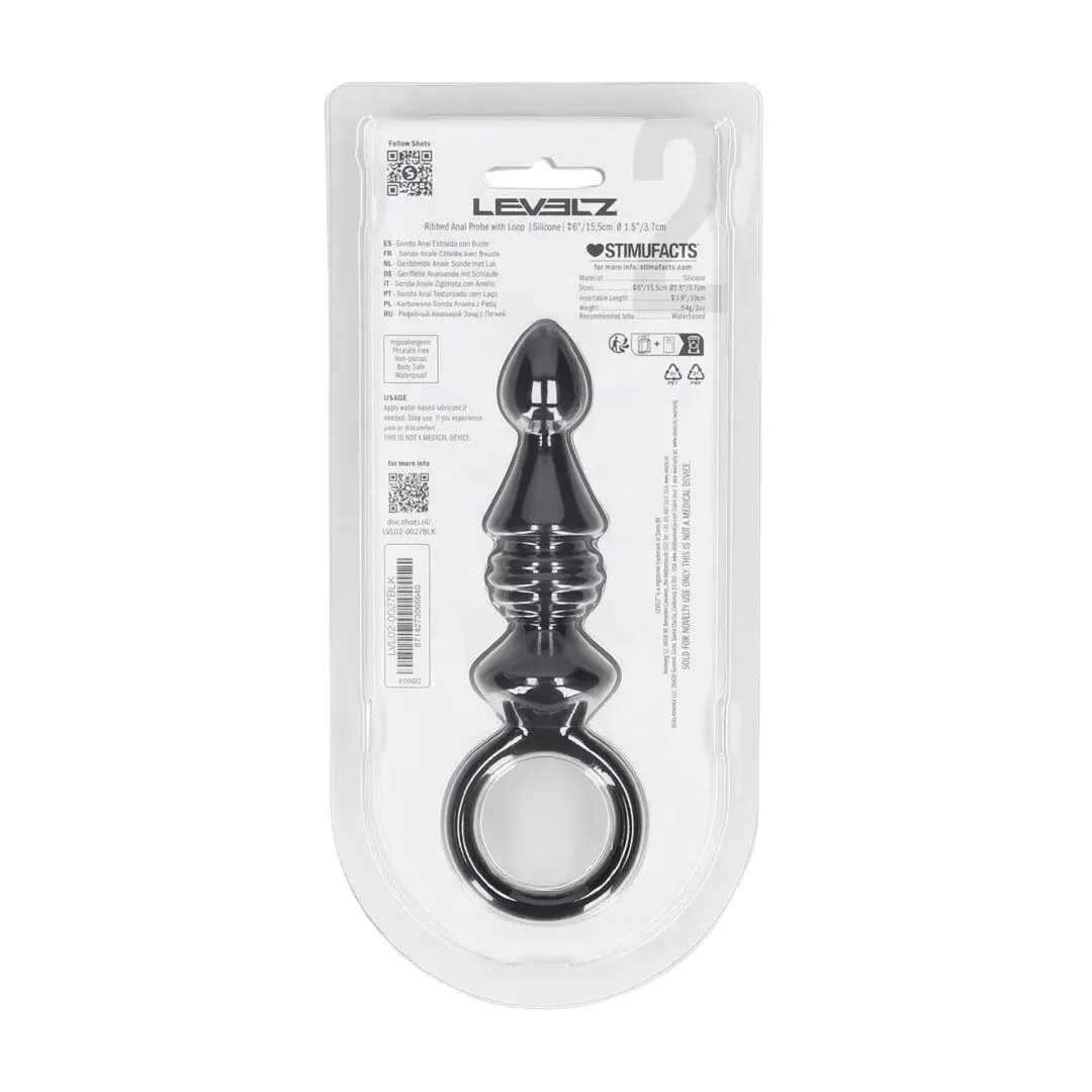 ribbed-silicone-anal-probe-with-loop-black