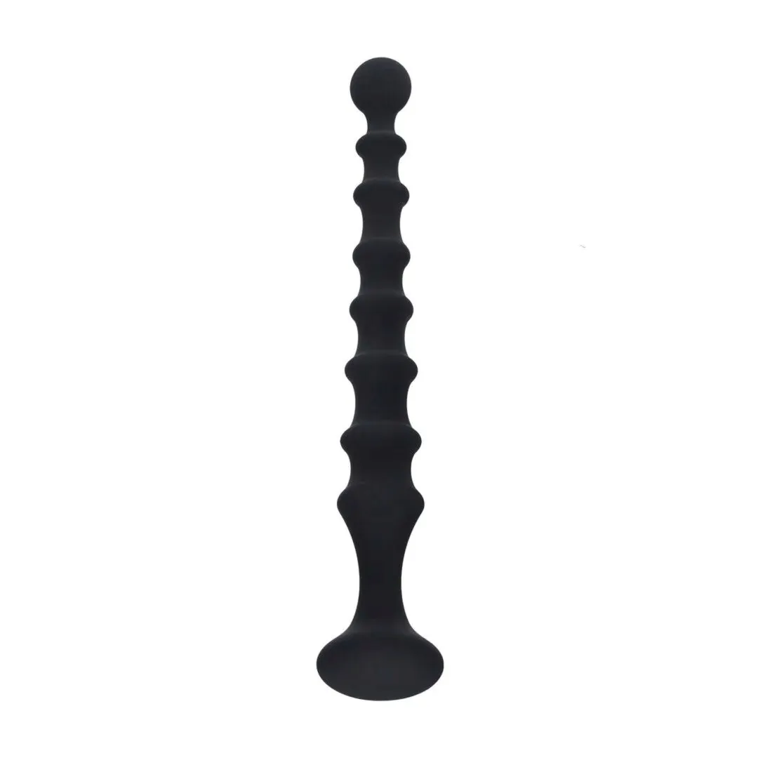 ribbed-silicone-flared-anal-probe-black