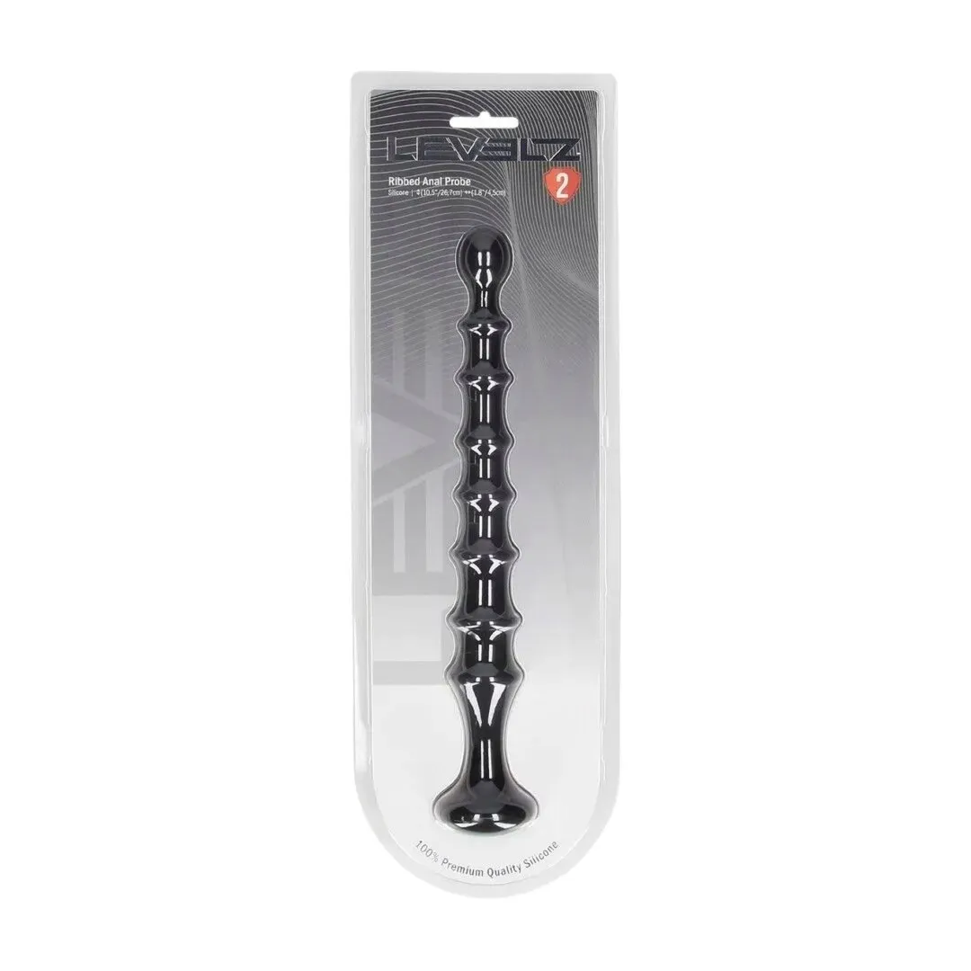 ribbed-silicone-flared-anal-probe-black