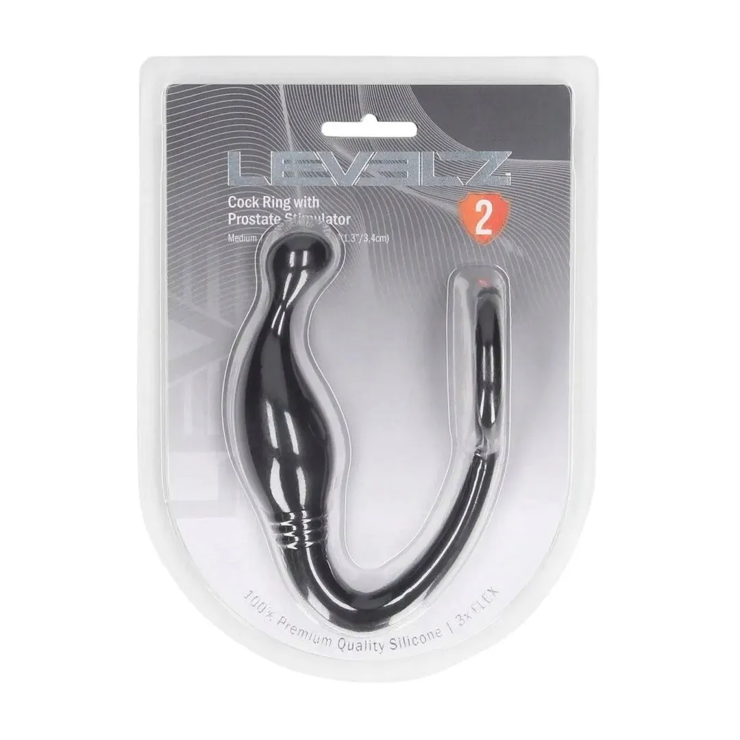 silicone-cockring-with-prostate-stimulator-m-black