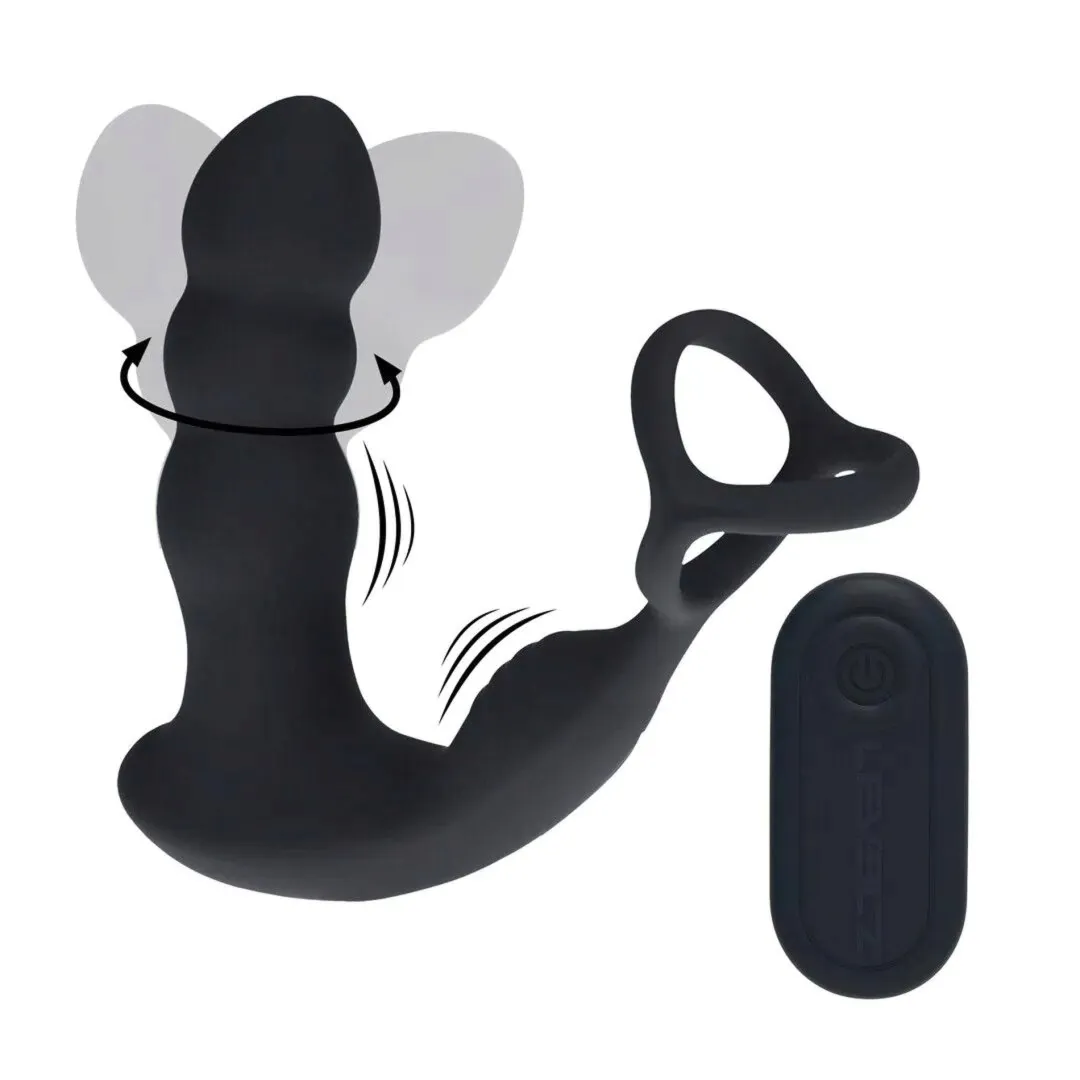 dual-vibrating-remote-rotating-head-silicone-prostate-stimulator-with-cock