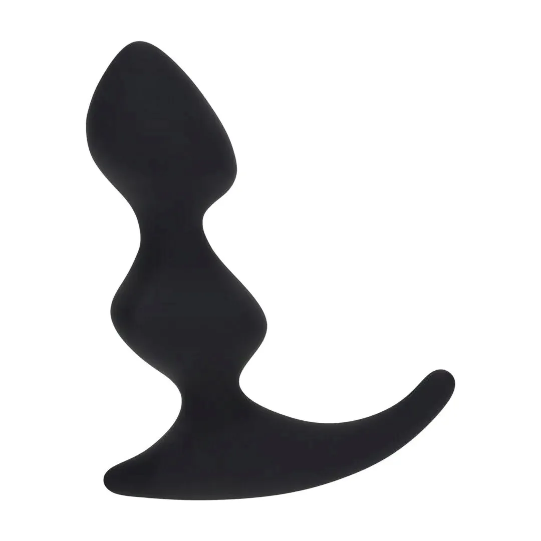 full-double-ripple-silicone-prostate-massager-black