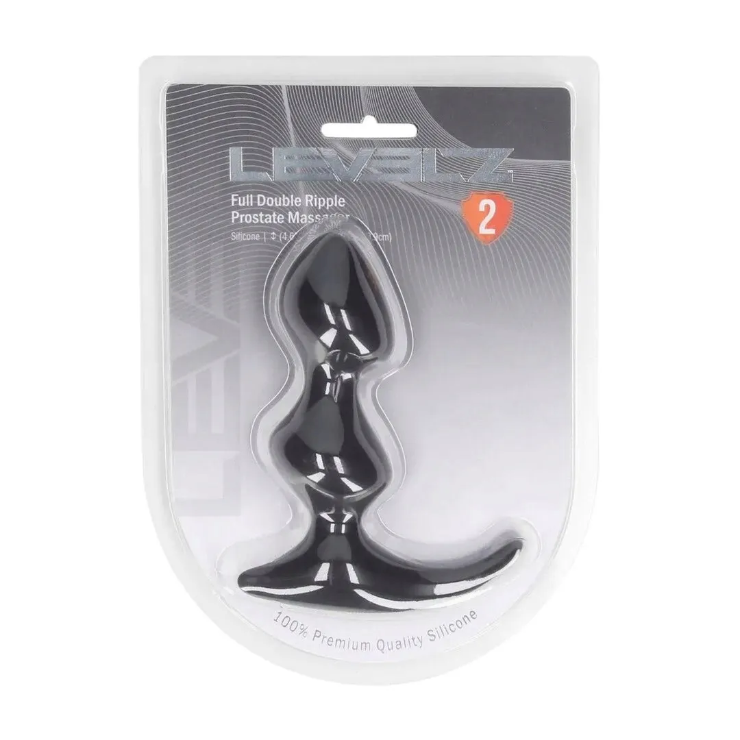 full-double-ripple-silicone-prostate-massager-black