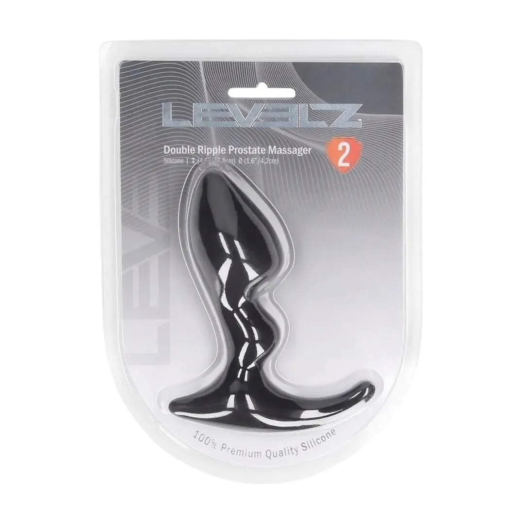 double-ripple-silicone-prostate-massager-black