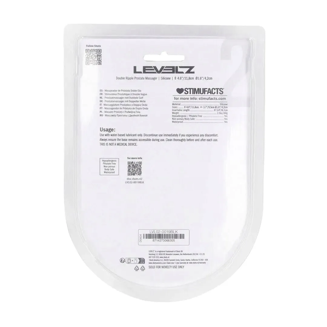 double-ripple-silicone-prostate-massager-black