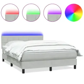 lozko-kontynentalne-z-materacem-i-led-jasnoszare-160x220cm-aksamit