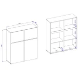 komoda-crosi-76-congo-czarny-kolor-frontow-cappucino