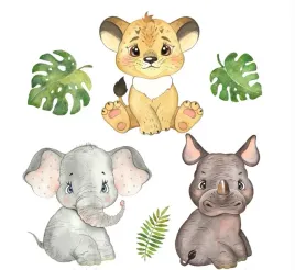 wydruk-cukrowy-dsafari-zwierzeta-dzungla-lew-napis-gratis