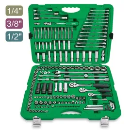 Zdjęcie produktu ZESTAW NARZĘDZI MIESZANYCH 163EL 1/4" 3/8" 1/2" WALIZKA NARZĘDZIOWA TOPTUL
