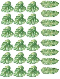wydruk-cukrowy-safari-zwierzeta-dzungla-liscie-monstera