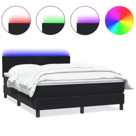 lozko-kontynentalne-z-materacem-i-led-czarne-160x210-cm-aksamit