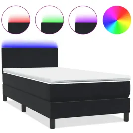 lozko-kontynentalne-z-materacem-i-led-czarne-aksamit-90x210-cm