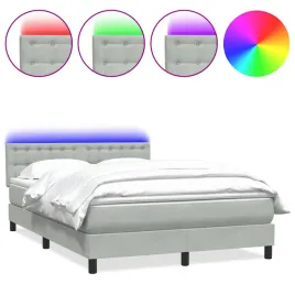 lozko-kontynentalne-z-materacem-i-led-jasnoszare-160x220cm-aksamit