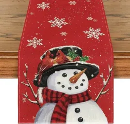 swiateczny-czerwony-bieznik-na-stol-balwan-dekoracja-ozdoba-domu-wigilia