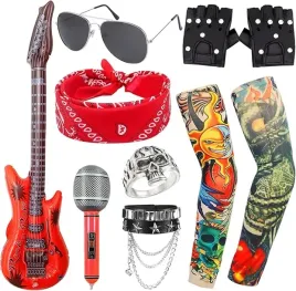 akcesoria-do-kostiumu-punka-rekawice-bizuteria-chusta-gitara-9el-halloween